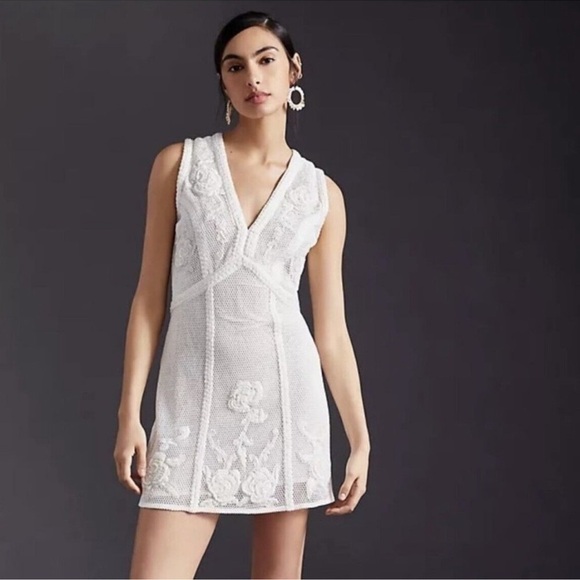 Anthropologie Not So Serious by Pallavi Mohan Deep-V Mini Dress rehearsal dinner - Picture 5 of 10